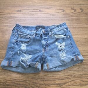 Denim Distressed Women Shorts Low Rise